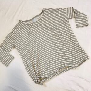 Sunday Striped Tie Front Top